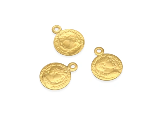 Zawieszka "monetka" 10,5 x 8 mm AG-925+Au [1szt.]