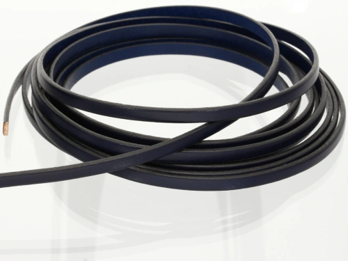 Rzemień naturalny płaski 5x1,8mm granatowy ciemny [20cm]