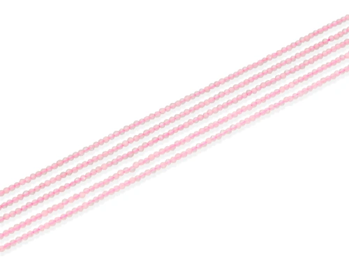 Kwarc różowy kulka fasetowana ok.2mm [~19cm]