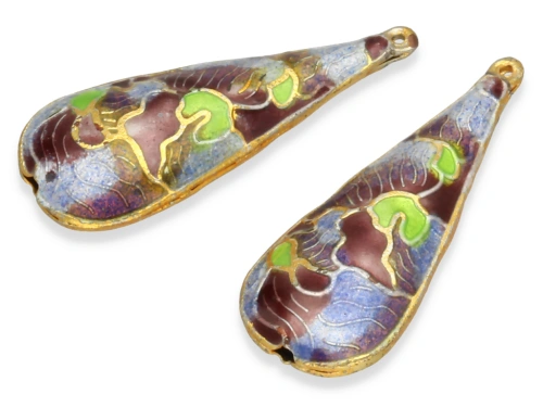 Zawieszka cloisonne "teardrop" 41 x 16 mm [1szt.]