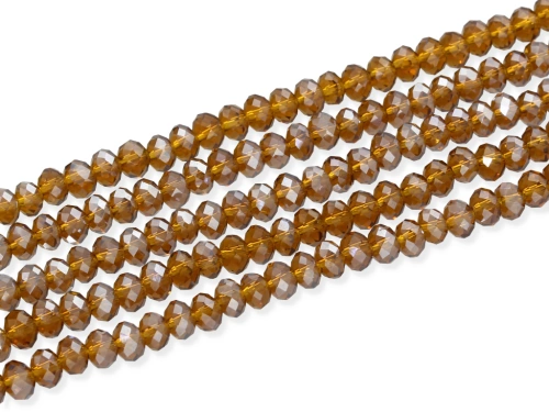 Szkło kryształowe "oponka fasetowana" ~ 4 x 6mm [~20cm] 