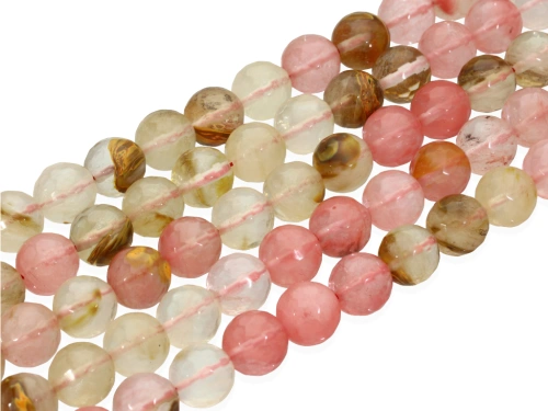 Kwarc arbuzowy kulka fasetowana ok.12mm [~38cm]