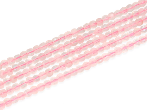 Kwarc różowy kostka fasetowana ok.4x4mm [~19cm]