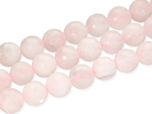 Kwarc różowy kulka fasetowana ok.14mm [~18cm]