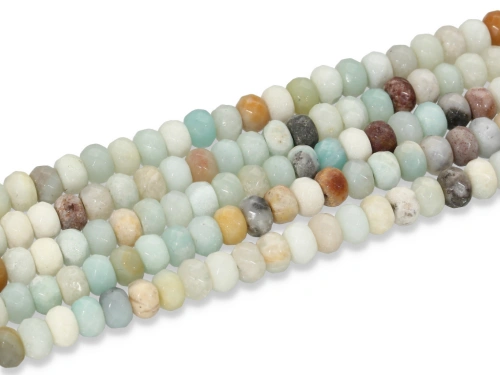 Amazonit kwiatowy oponka fasetowana ok.6x4mm [~19cm]