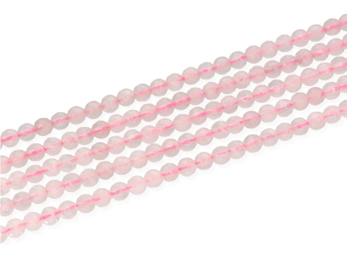 Kwarc różowy kulka fasetowana ok.4,5mm [~38cm]