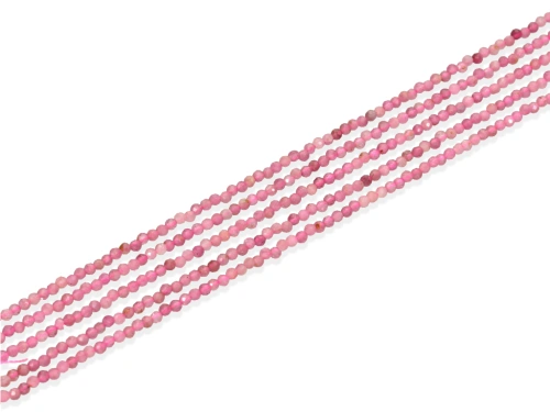 Turmalin różowy kulka fasetowana ok.2,2mm [~19cm]