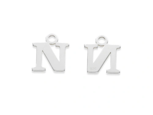 Zawieszka "litera N" 9 x 8 mm AG-925 [1szt.]