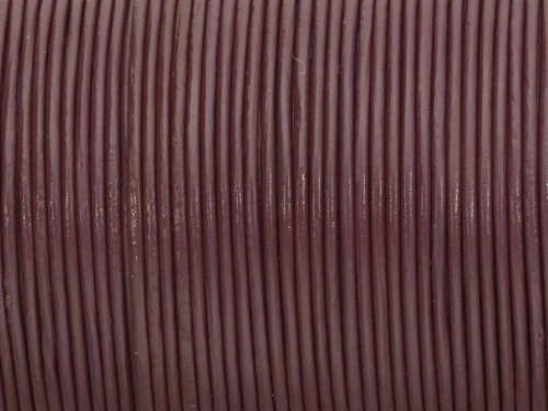 Rzemień naturalny okrągły bakłażanowy 1mm [1m]