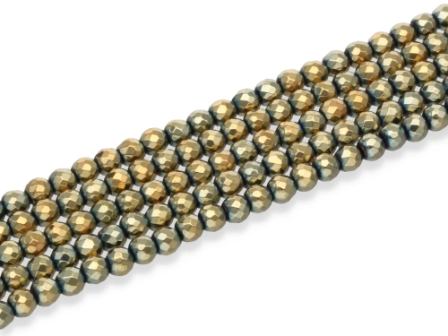 Hematyt "kulka fasetowana" ok.4,2mm [~38cm]