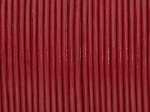 Rzemień naturalny okrągły bordowy 1,5mm [1m]