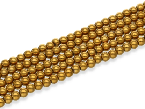 Hematyt kulka ok.4mm złoty ant. [~40cm]