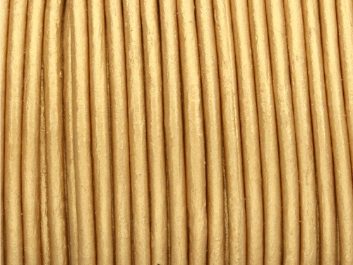 Rzemień naturalny okrągły złota satyna 2mm [1m]