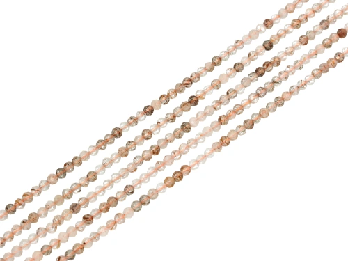 Kwarc z rutylem kulka fasetowana ok.3,5mm [~40cm]