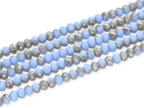 Szkło kryształowe "oponka fasetowana" ~ 4,5 x 6mm [~20cm]