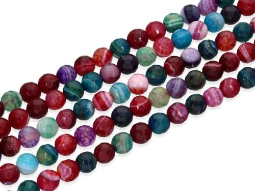 Agat turmalinowy kulka ok.8mm [~20cm]