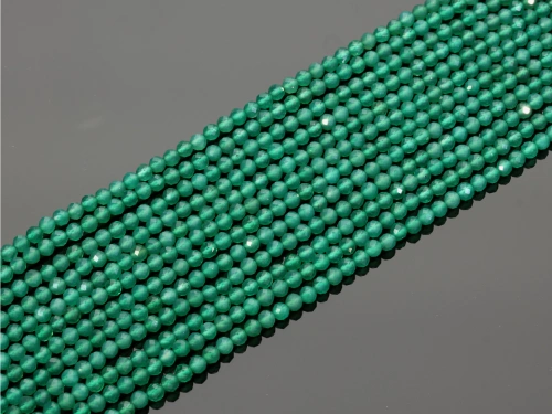 Onyks zielony kulka fasetowana ok.3mm [~32cm]