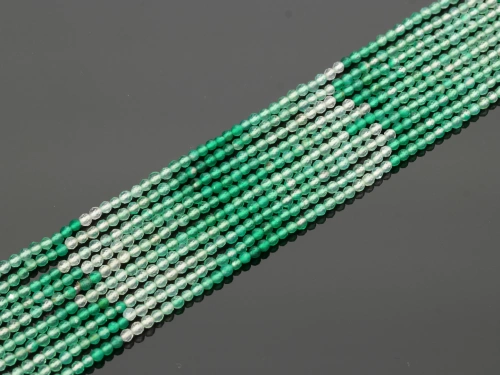 Onyks zielony kulka fasetowana ok.2,5mm [~32cm]