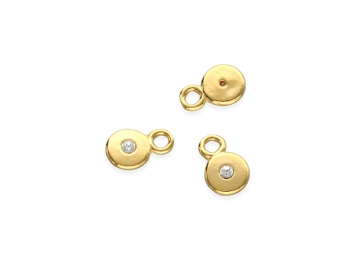 Zawieszka "kółeczko z kryształkiem Swarovskiego" 8 x 5 mm AG-925 [1szt.]